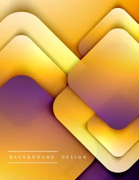 Rounded squares shapes composition geometric abstract background. 3D shadow Illustrazione stock