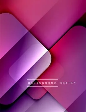 Rounded squares shapes composition geometric abstract background. 3D shadow Stock Illustration