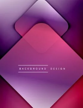 Rounded squares shapes composition geometric abstract background. 3D shadow Illustrazione stock