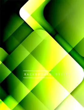 Rounded squares shapes composition geometric abstract background. 3D shadow Stock Illustration