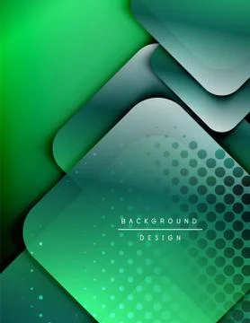 Rounded squares shapes composition geometric abstract background. 3D shadow 스톡 일러스트