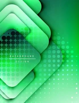 Rounded squares shapes composition geometric abstract background. 3D shadow Stock Illustration