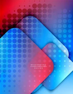 Rounded squares shapes composition geometric abstract background. 3D shadow イラスト素材