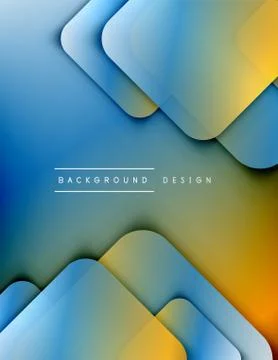 Rounded squares shapes composition geometric abstract background. 3D shadow 스톡 일러스트