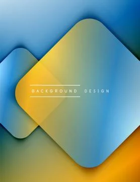 Rounded squares shapes composition geometric abstract background. 3D shadow Illustrazione stock