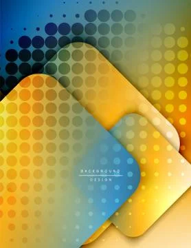 Rounded squares shapes composition geometric abstract background. 3D shadow Illustrazione stock