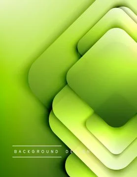 Rounded squares shapes composition geometric abstract background. 3D shadow Stock Illustration