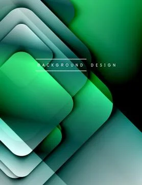 Rounded squares shapes composition geometric abstract background. 3D shadow Illustrazione stock