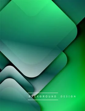 Rounded squares shapes composition geometric abstract background. 3D shadow Stock Illustration