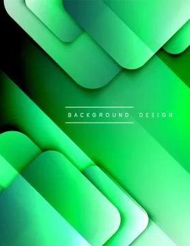 Rounded squares shapes composition geometric abstract background. 3D shadow Stock Illustration
