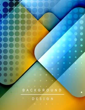 Rounded squares shapes composition geometric abstract background. 3D shadow イラスト素材