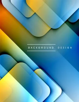 Rounded squares shapes composition geometric abstract background. 3D shadow Illustrazione stock