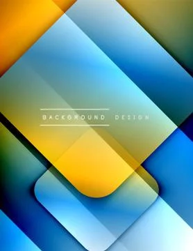 Rounded squares shapes composition geometric abstract background. 3D shadow Illustrazione stock