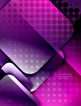 Rounded squares shapes composition geometric abstract background. 3D shadow Illustrazione stock