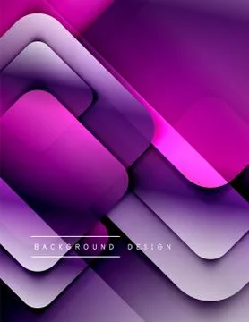 Rounded squares shapes composition geometric abstract background. 3D shadow Illustrazione stock