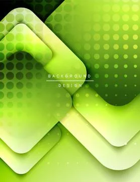 Rounded squares shapes composition geometric abstract background. 3D shadow Stock Illustration