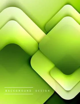 Rounded squares shapes composition geometric abstract background. 3D shadow Stock Illustration