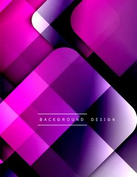 Rounded squares shapes composition geometric abstract background. 3D shadow Illustrazione stock