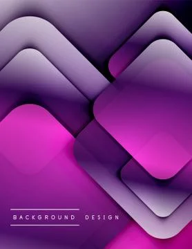 Rounded squares shapes composition geometric abstract background. 3D shadow Illustrazione stock