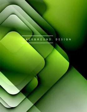 Rounded squares shapes composition geometric abstract background. 3D shadow Stock Illustration