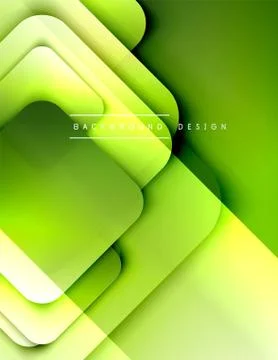 Rounded squares shapes composition geometric abstract background. 3D shadow Stock Illustration