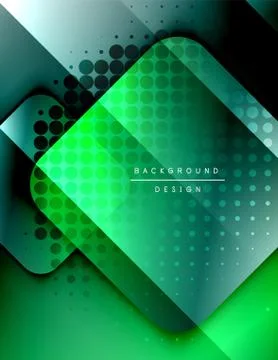 Rounded squares shapes composition geometric abstract background. 3D shadow Stock Illustration
