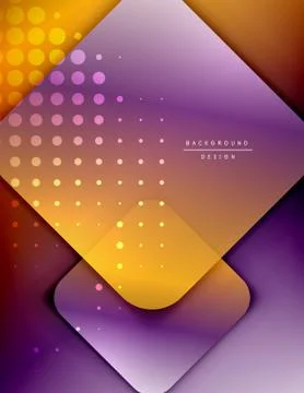 Rounded squares shapes composition geometric abstract background. 3D shadow Illustrazione stock
