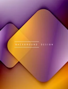 Rounded squares shapes composition geometric abstract background. 3D shadow Illustrazione stock