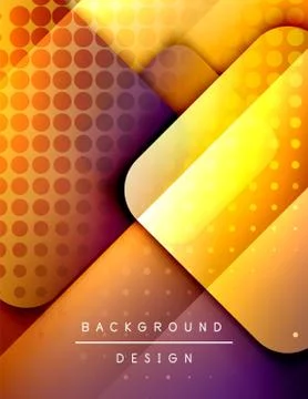 Rounded squares shapes composition geometric abstract background. 3D shadow Illustrazione stock