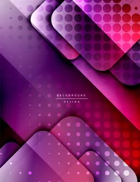 Rounded squares shapes composition geometric abstract background. 3D shadow イラスト素材