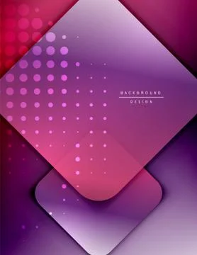 Rounded squares shapes composition geometric abstract background. 3D shadow Stock Illustration
