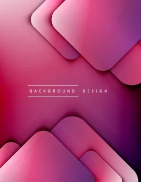 Rounded squares shapes composition geometric abstract background. 3D shadow Stock Illustration