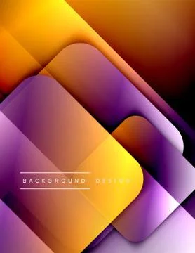 Rounded squares shapes composition geometric abstract background. 3D shadow Illustrazione stock