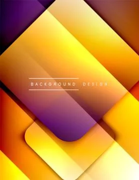 Rounded squares shapes composition geometric abstract background. 3D shadow Stock Illustration
