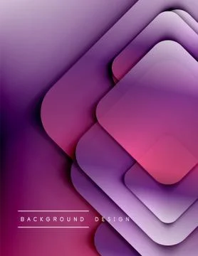 Rounded squares shapes composition geometric abstract background. 3D shadow 스톡 일러스트