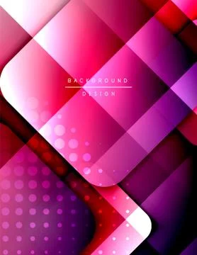 Rounded squares shapes composition geometric abstract background. 3D shadow Stock Illustration