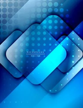 Rounded squares shapes composition geometric abstract background. 3D shadow Illustrazione stock