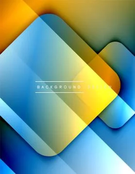 Rounded squares shapes composition geometric abstract background. 3D shadow Stock Illustration