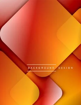 Rounded squares shapes composition geometric abstract background. 3D shadow Illustrazione stock