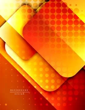 Rounded squares shapes composition geometric abstract background. 3D shadow Illustrazione stock