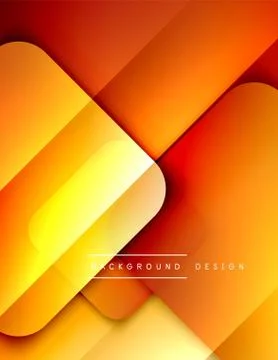 Rounded squares shapes composition geometric abstract background. 3D shadow Stock Illustration