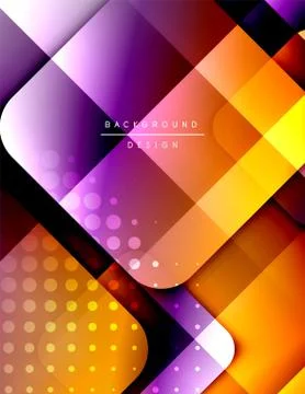 Rounded squares shapes composition geometric abstract background. 3D shadow イラスト素材