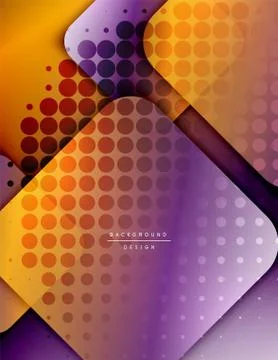Rounded squares shapes composition geometric abstract background. 3D shadow Illustrazione stock