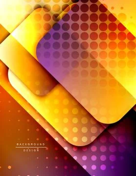 Rounded squares shapes composition geometric abstract background. 3D shadow Stock Illustration