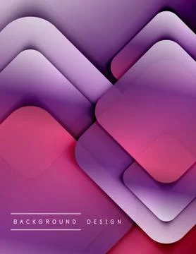 Rounded squares shapes composition geometric abstract background. 3D shadow 스톡 일러스트