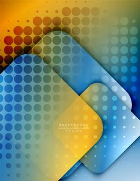Rounded squares shapes composition geometric abstract background. 3D shadow Illustrazione stock