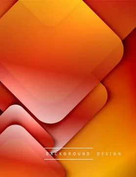 Rounded squares shapes composition geometric abstract background. 3D shadow イラスト素材