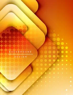 Rounded squares shapes composition geometric abstract background. 3D shadow Stock Illustration