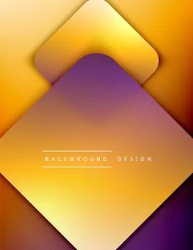 Rounded squares shapes composition geometric abstract background. 3D shadow Stock Illustration