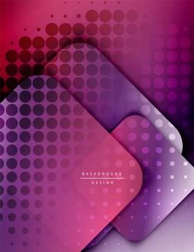 Rounded squares shapes composition geometric abstract background. 3D shadow Stock Illustration